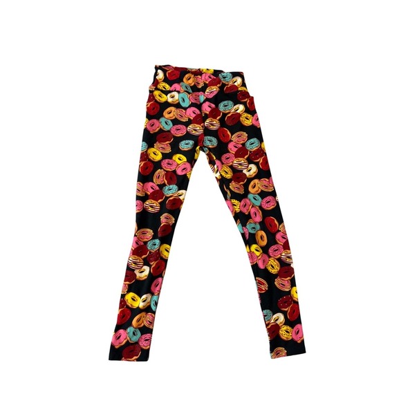 LuLaRoe Donut Print Leggings One Size OS Fun Colorful Pattern - Picture 2 of 4